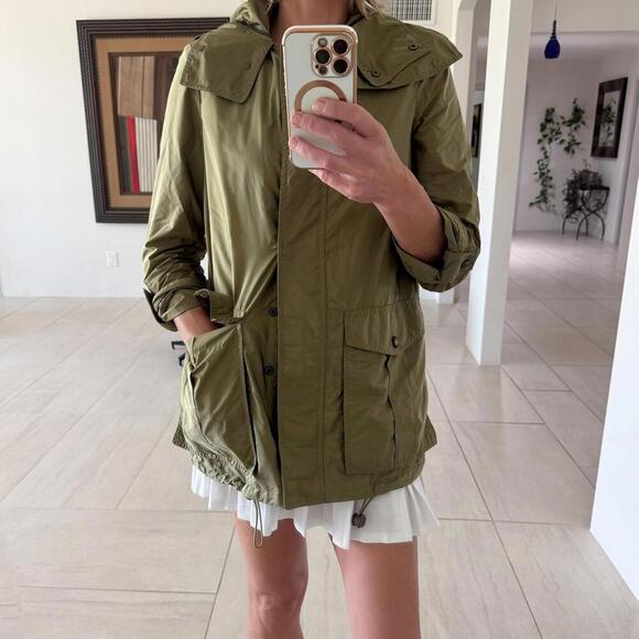 Burberry Brit Lightweight Olive Green Windbreaker Jacket US Size 4,All Products : American Fashion Style Bags On Sale